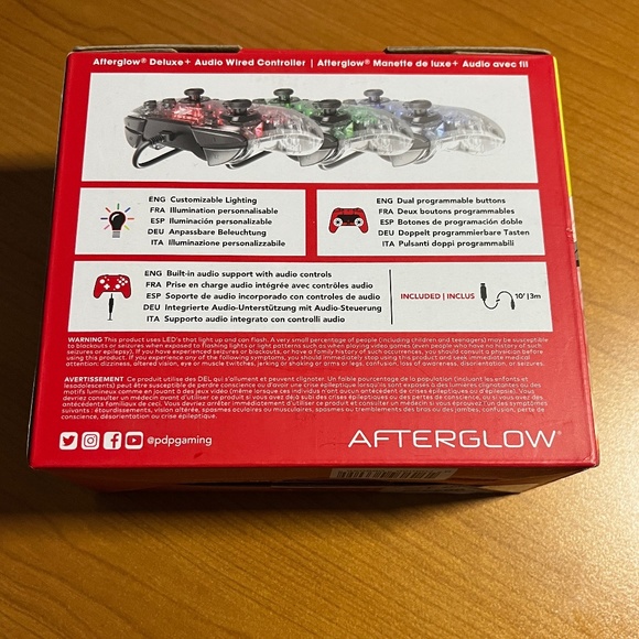 New Nintendo Switch Afterglow Deluxe Audio Game LED Lighting Controller - Picture 2 of 3